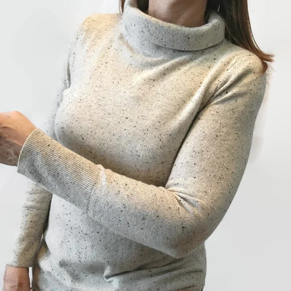 Talbots Cashmere Sabrina Gray Speckled Sweater - Picture 2 of 10